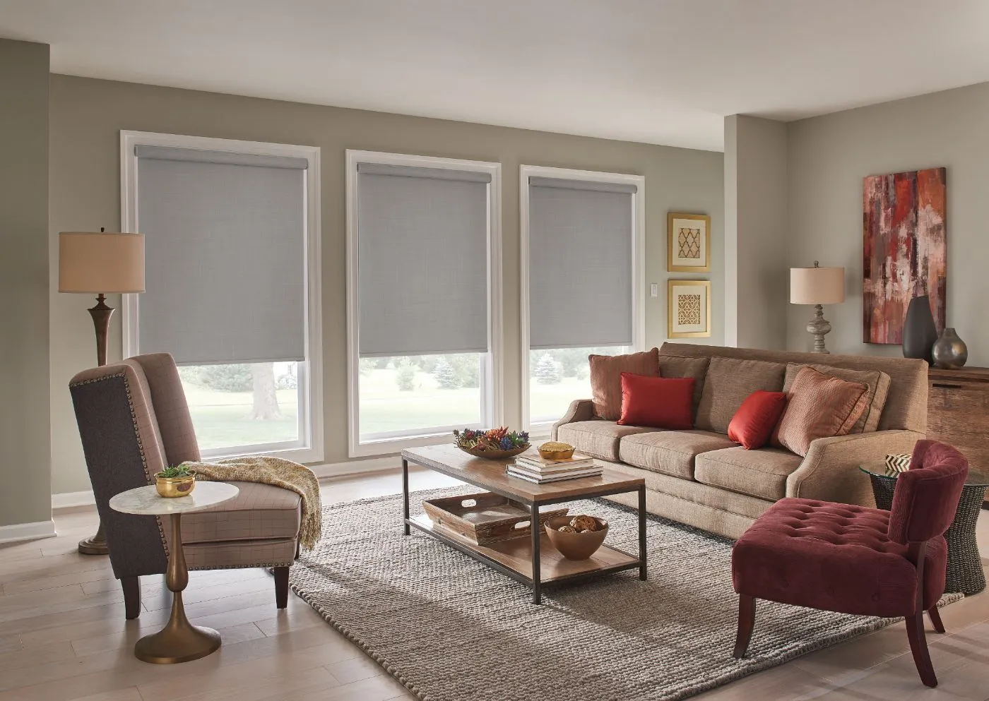 Roller shades in a North Atlanta home