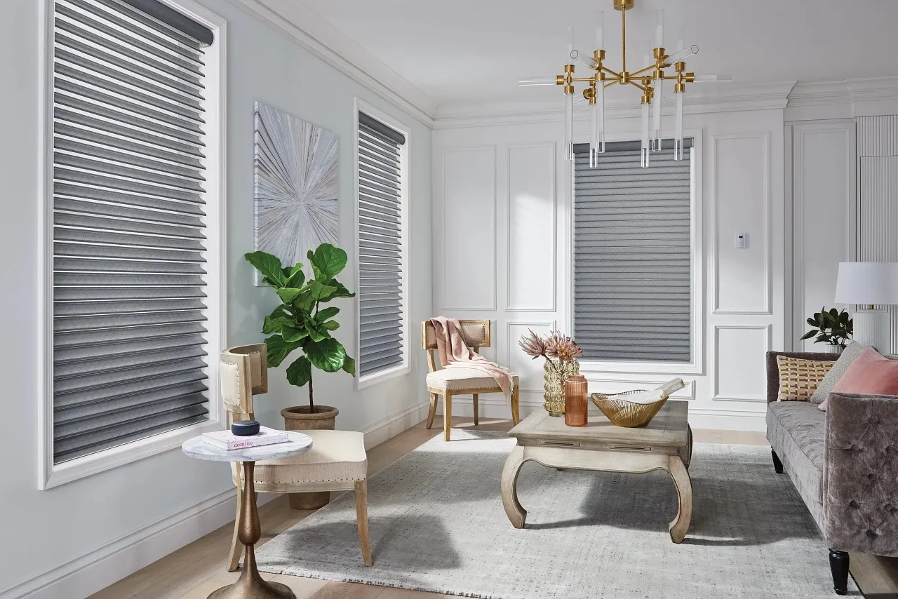 Sheer shades in a sitting room