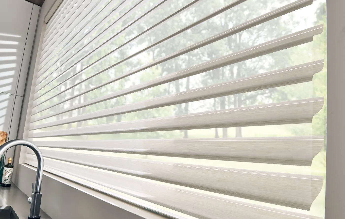 Sheer shades installed by Chroma Shades and Blinds
